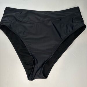 Black Bikini Bottoms Size L • Nylon/Spandex • Classic Swim
